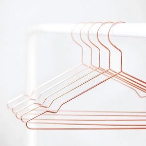 Rose Gold Metal Hangers - 10 Pieces